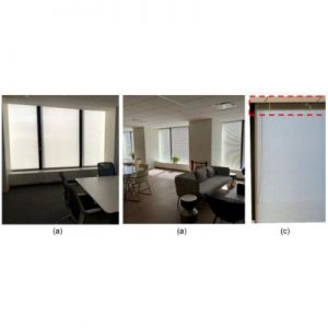 thermal window shades in office commercial building
